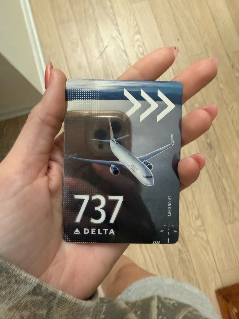 Delta 737 Collectible Card - Blue and Silver